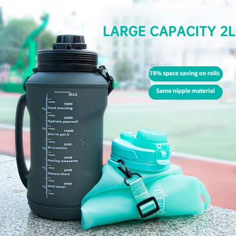 2L/64OZ Leakproof Large Water Bottle for Travel Outdoor Sports